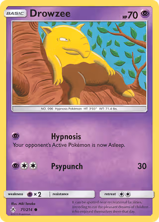 Drowzee 71/214 Pokemon card