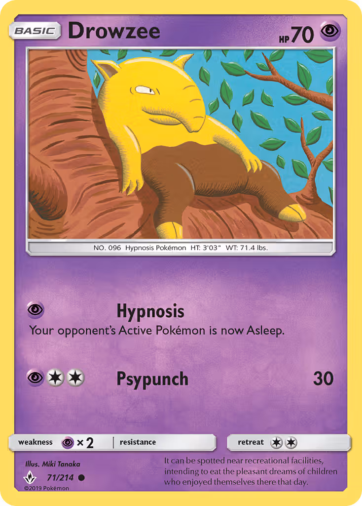 Drowzee 71/214 Pokemon card