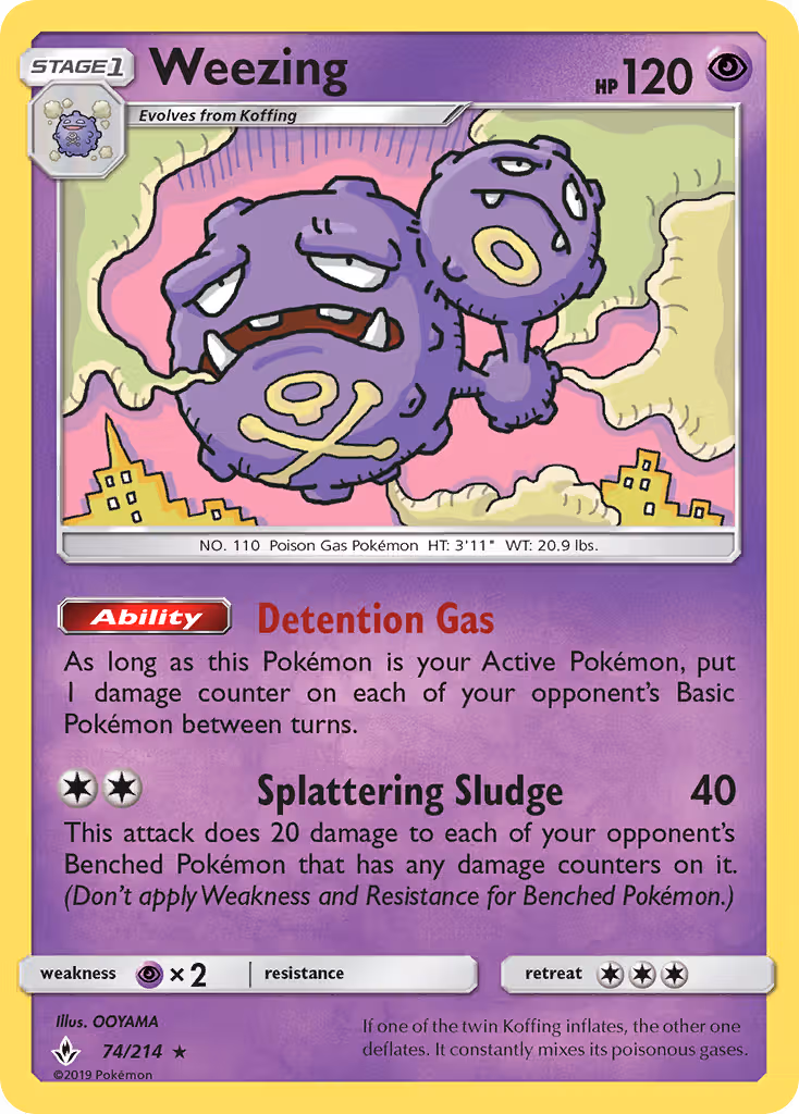 Weezing 74/214 Pokemon card