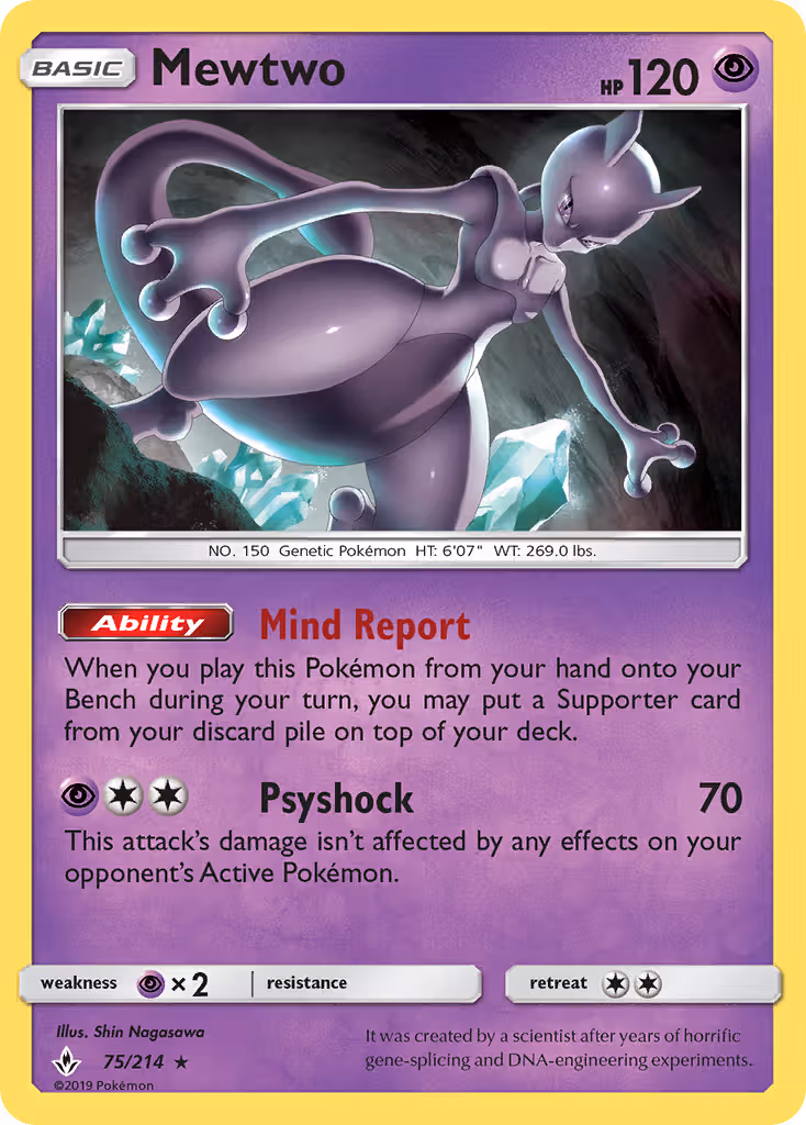 Mewtwo 75/214 Pokemon card