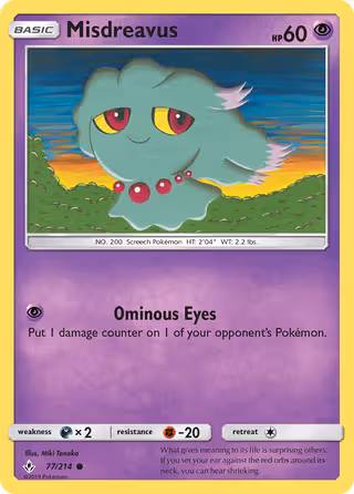 Misdreavus 77/214 Pokemon card