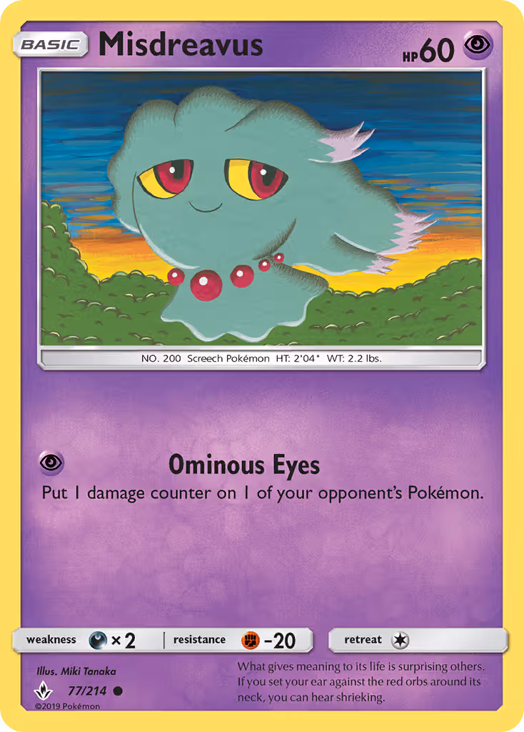 Misdreavus 77/214 Pokemon card