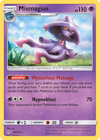 Mismagius 78/214 Pokemon card