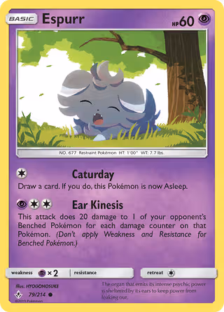 Espurr 79/214 Pokemon card
