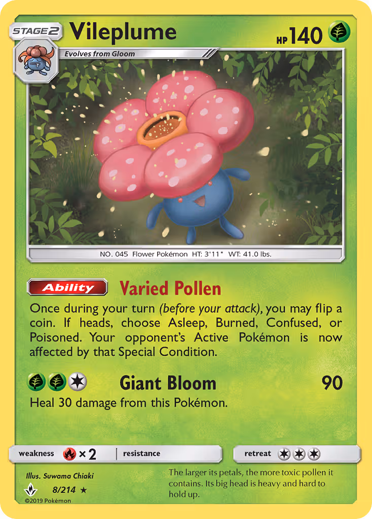 Vileplume 8/214 Pokemon card