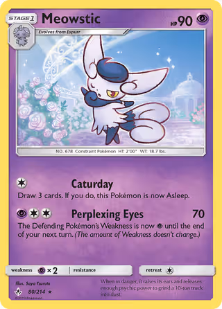 Meowstic 80/214 Pokemon card