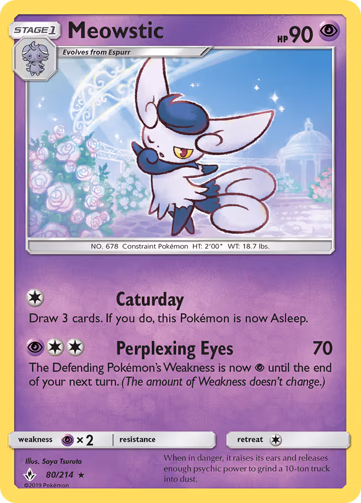 Meowstic 80/214 Pokemon card