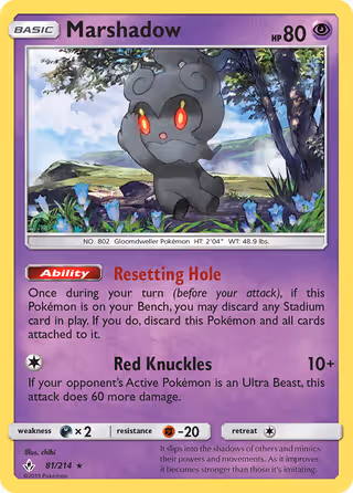 Marshadow 81/214 Pokemon card