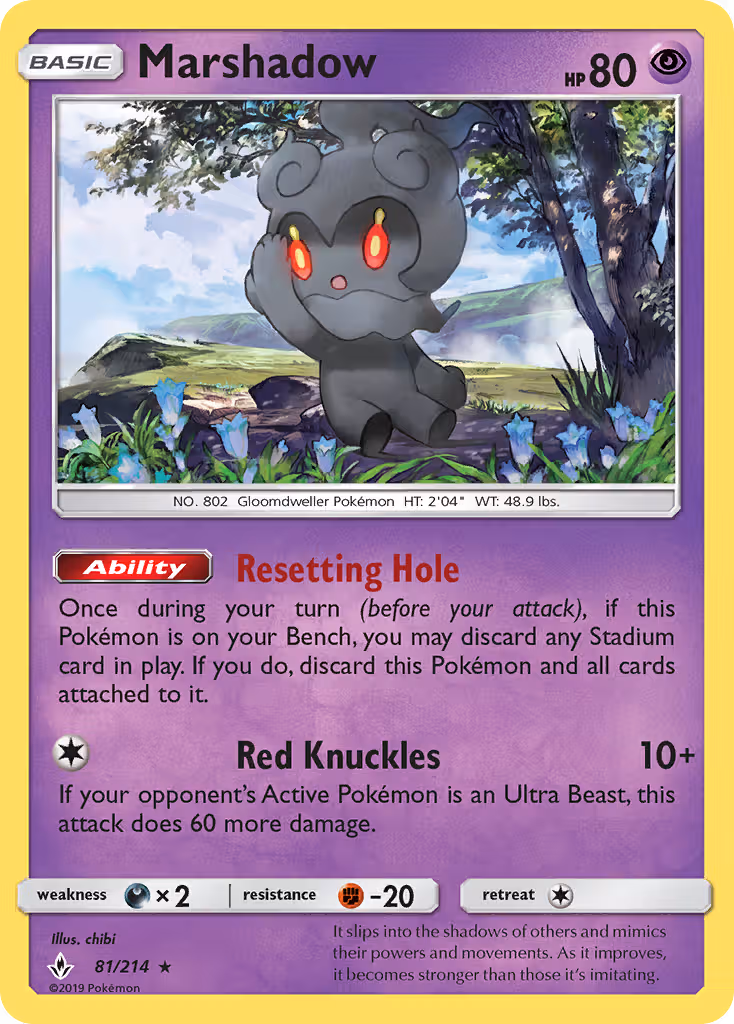 Marshadow 81/214 Pokemon card