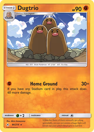 Dugtrio 86/214 Pokemon card
