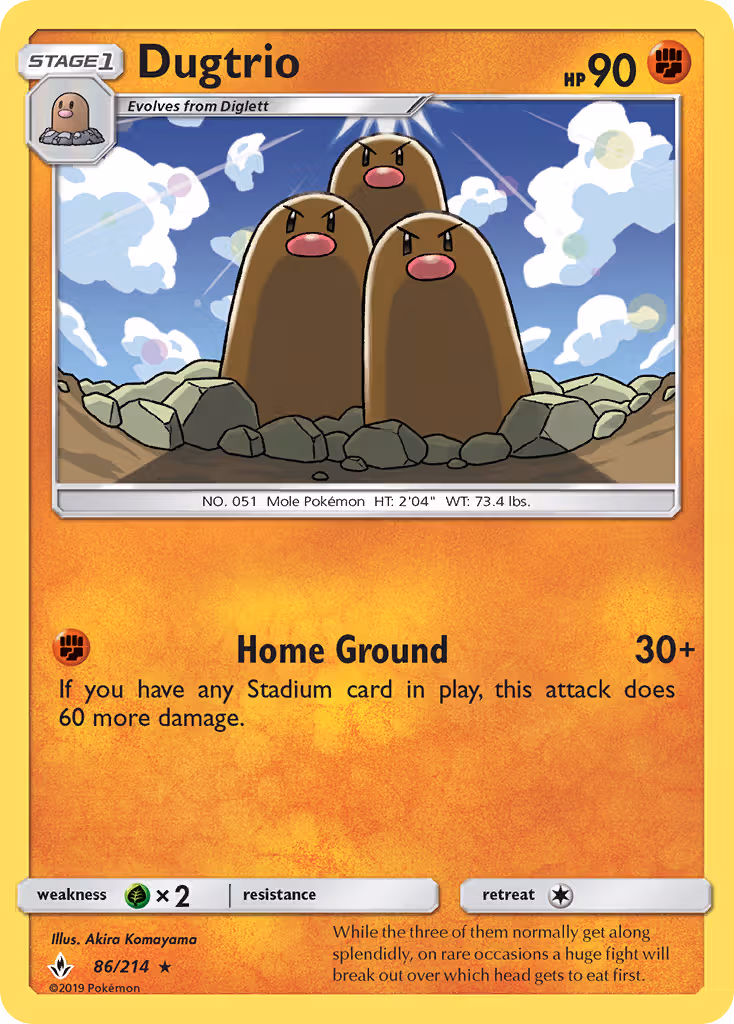 Dugtrio 86/214 Pokemon card