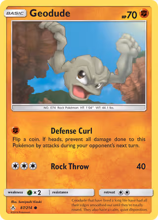 Geodude 87/214 Pokemon card