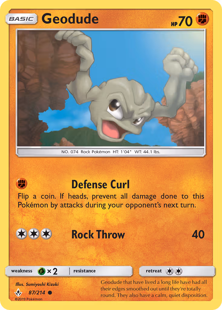 Geodude 87/214 Pokemon card