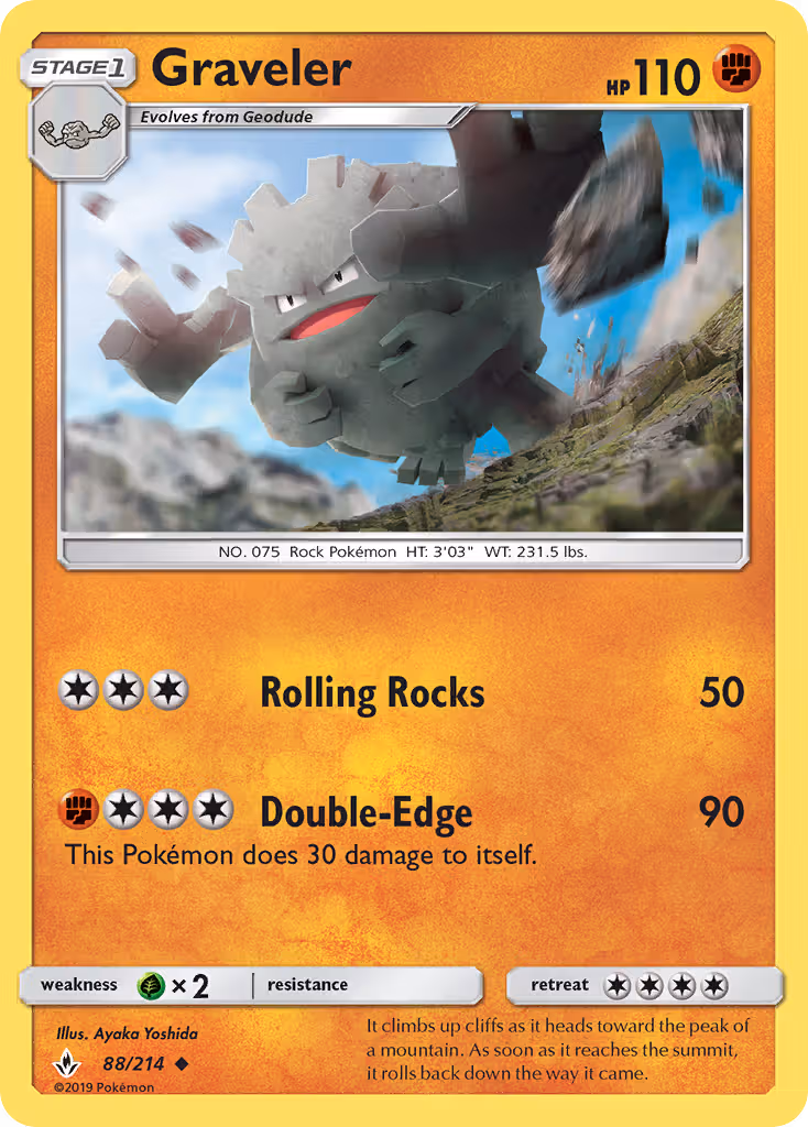 Graveler 88/214 Pokemon card