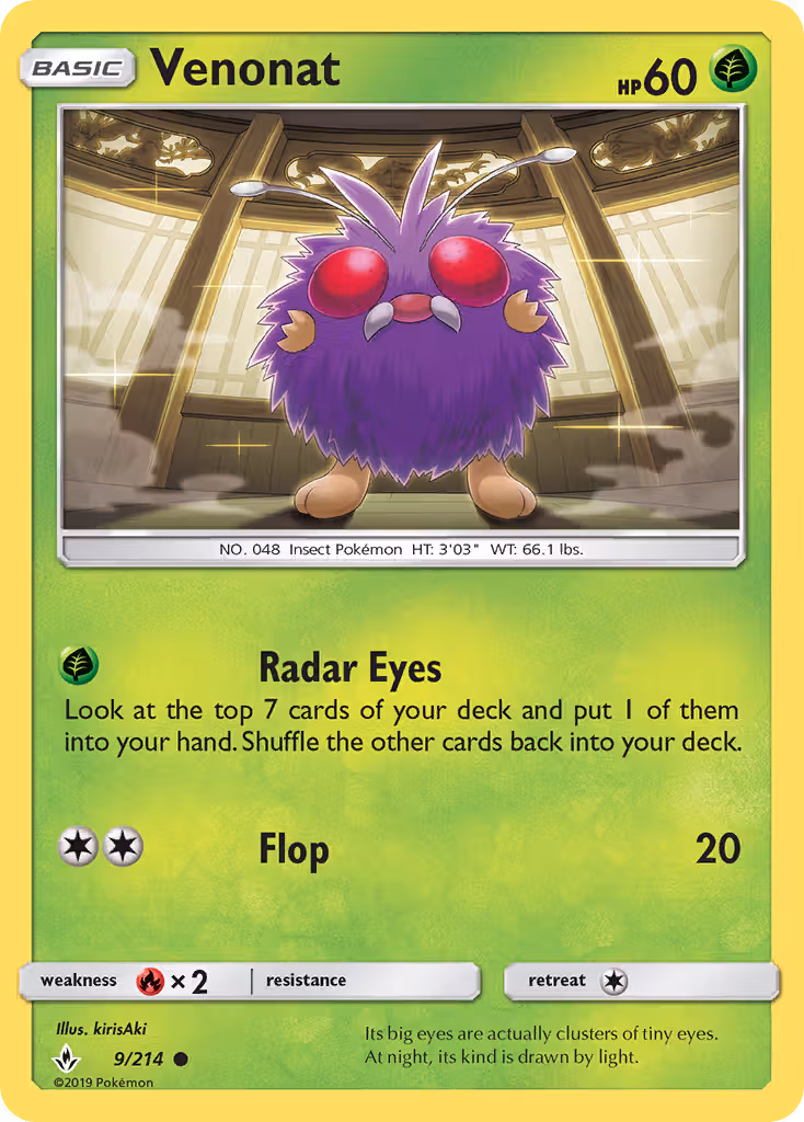 Venonat 9/214 Pokemon card