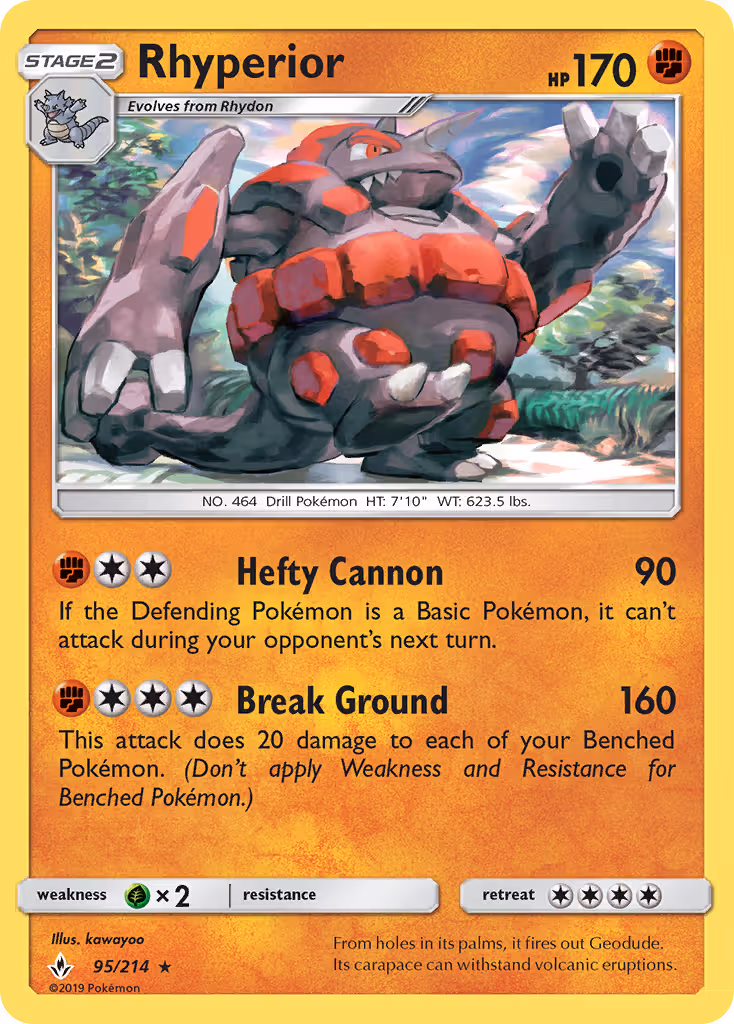 Rhyperior 95/214 Pokemon card