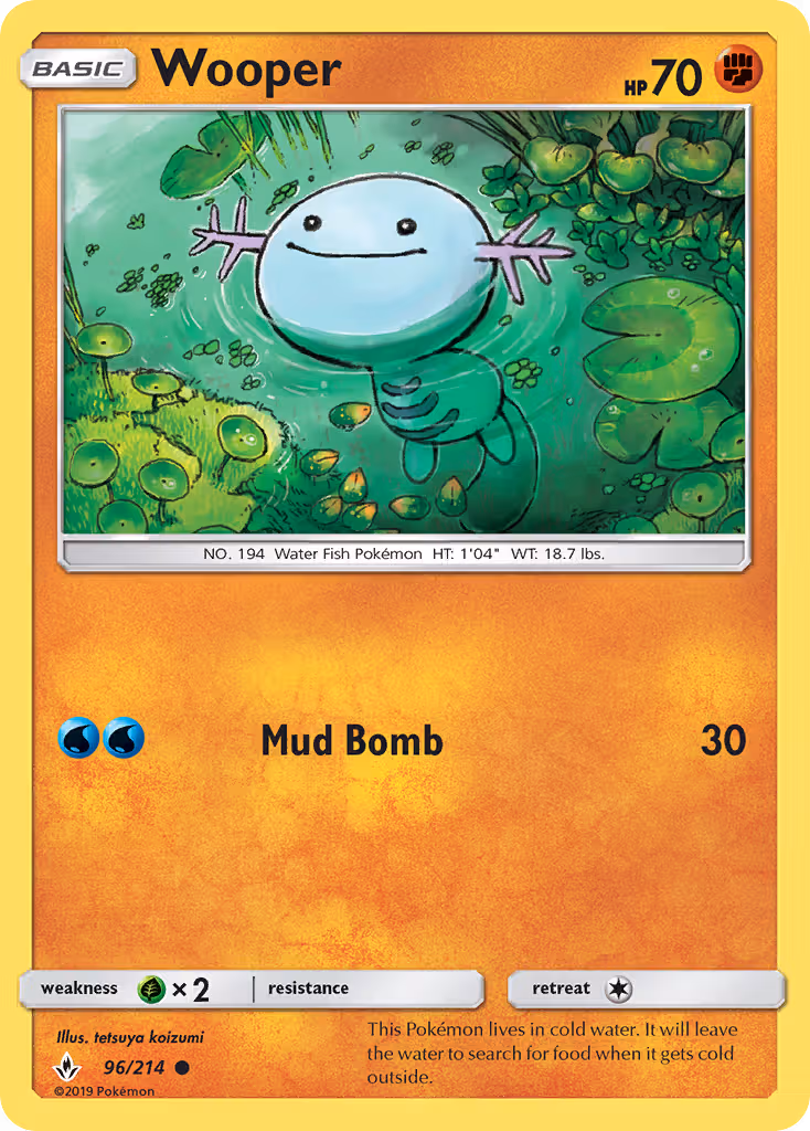 Wooper 96/214 Pokemon card