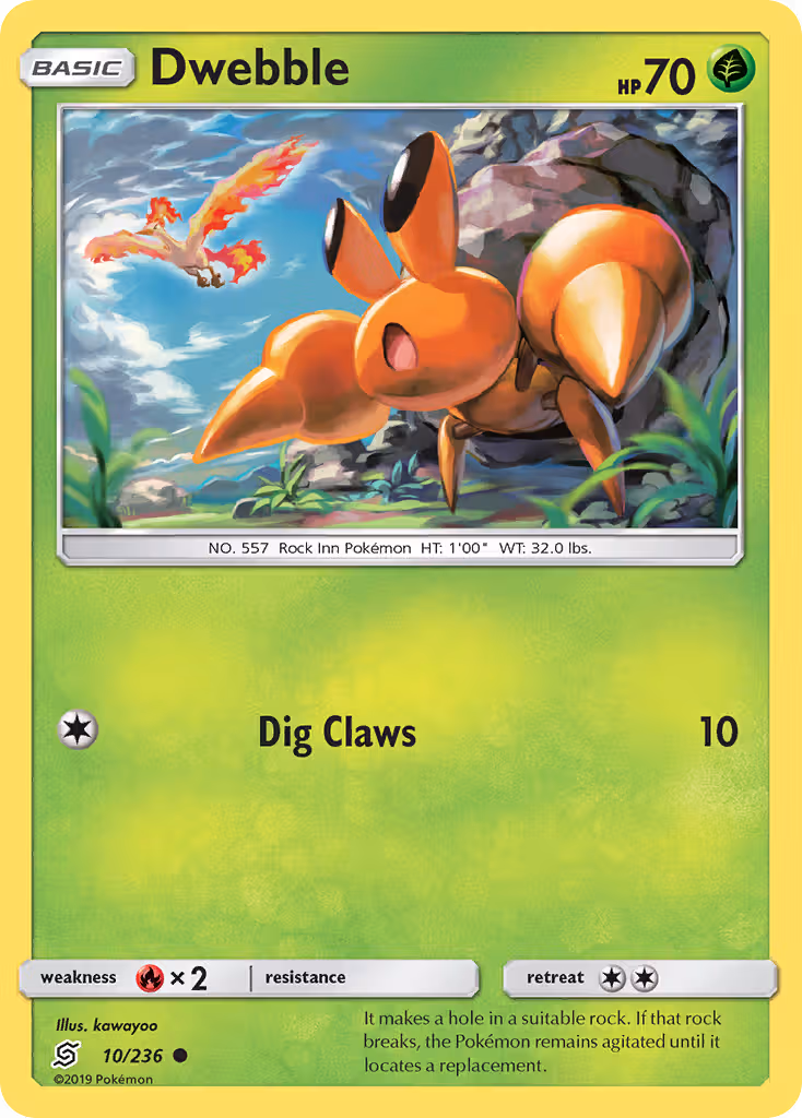 Dwebble 10/236 Pokemon card