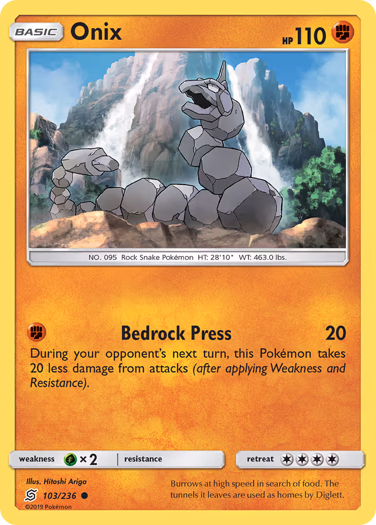 Onix 103/236 Pokemon card