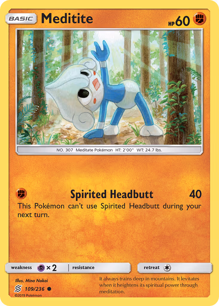 Meditite 109/236 Pokemon card