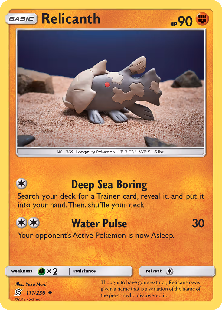 Relicanth 111/236 Pokemon card