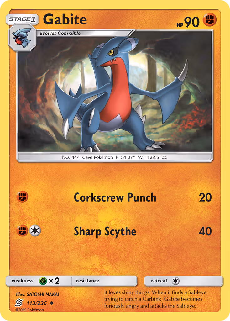 Gabite 113/236 Pokemon card