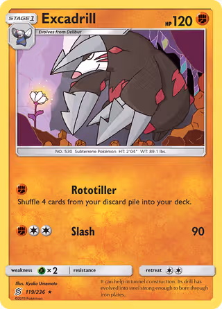 Excadrill 119/236 Pokemon card