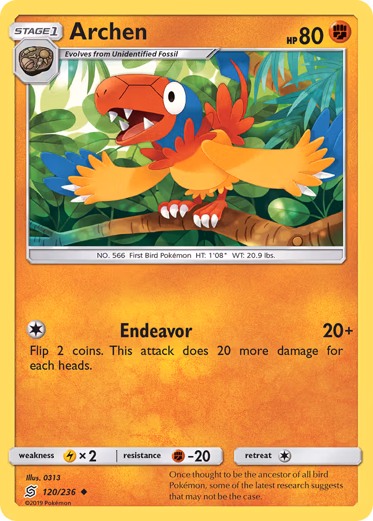Archen 120/236 Pokemon card