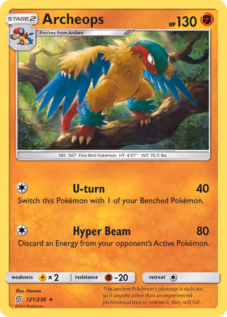 Archeops 121/236 Pokemon card