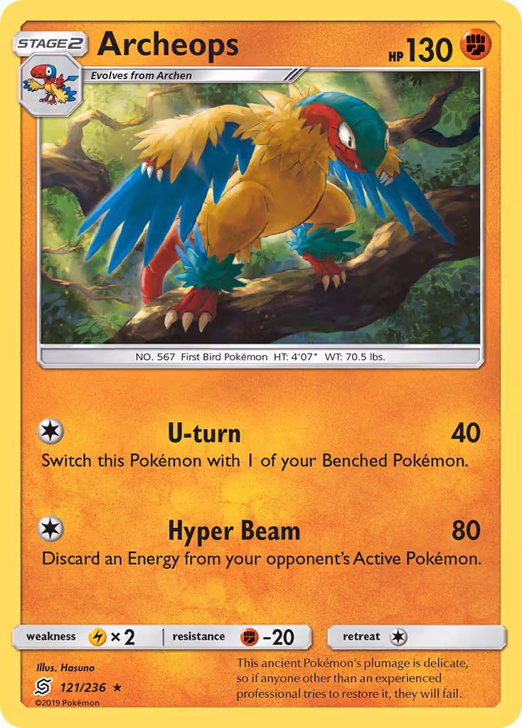 Archeops 121/236 Pokemon card