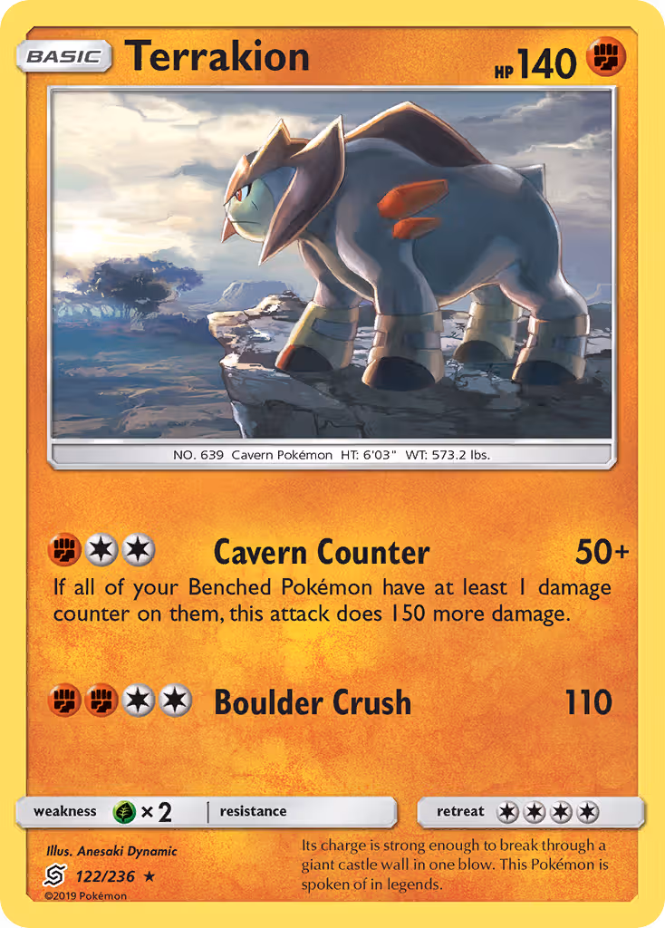 Terrakion 122/236 Pokemon card