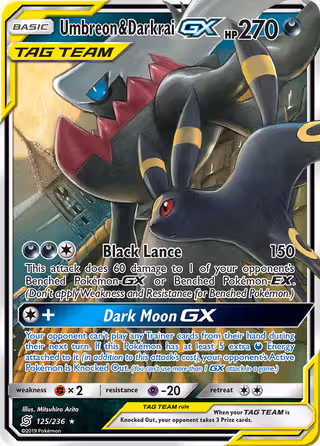 Umbreon & Darkrai GX 125/236 Pokemon card