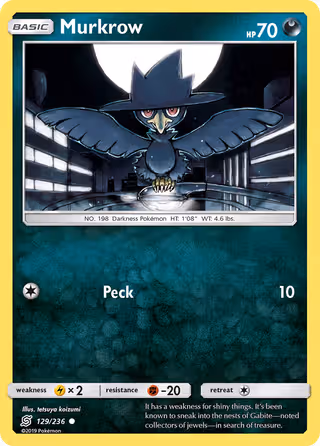 Murkrow 129/236 Pokemon card