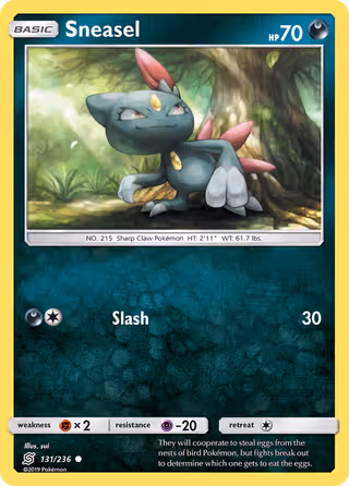 Sneasel 131/236 Pokemon card