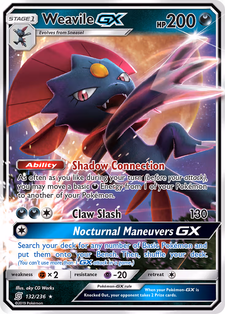 Weavile GX 132/236 Pokemon card