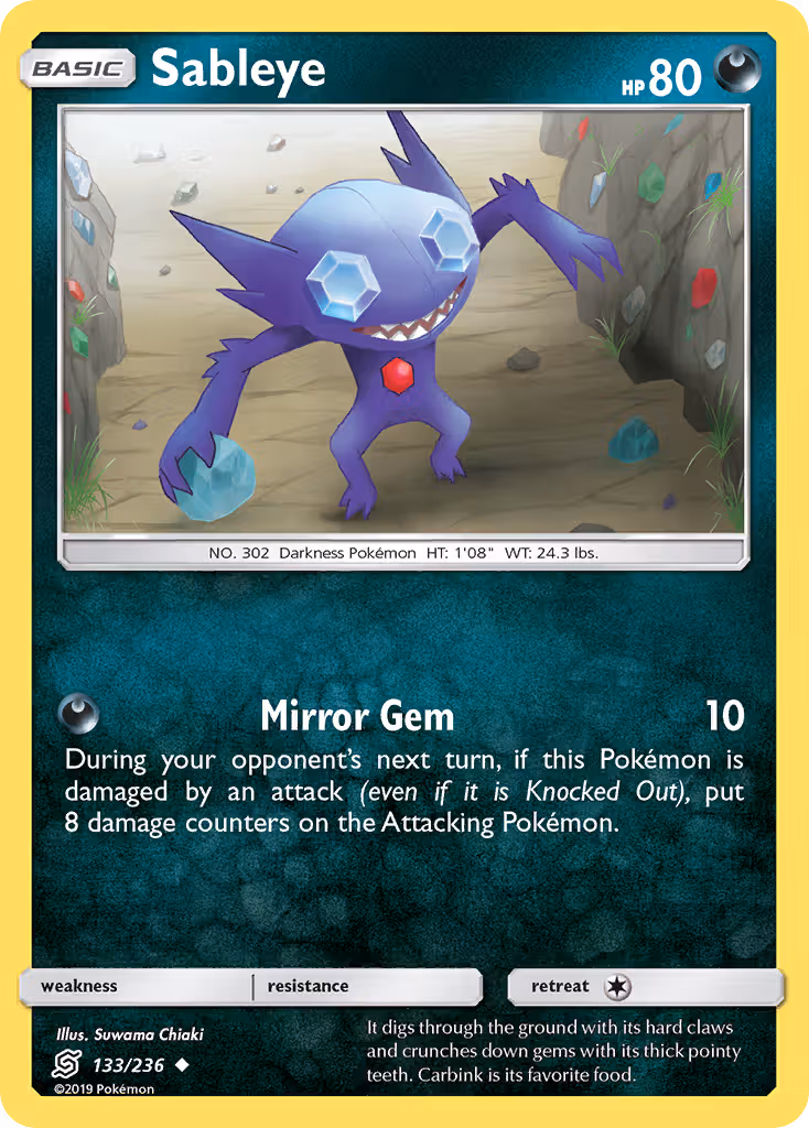 Sableye 133/236 Pokemon card