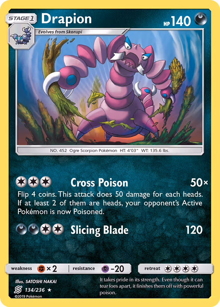 Drapion 134/236 Pokemon card