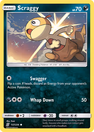Scraggy 137/236 Pokemon card