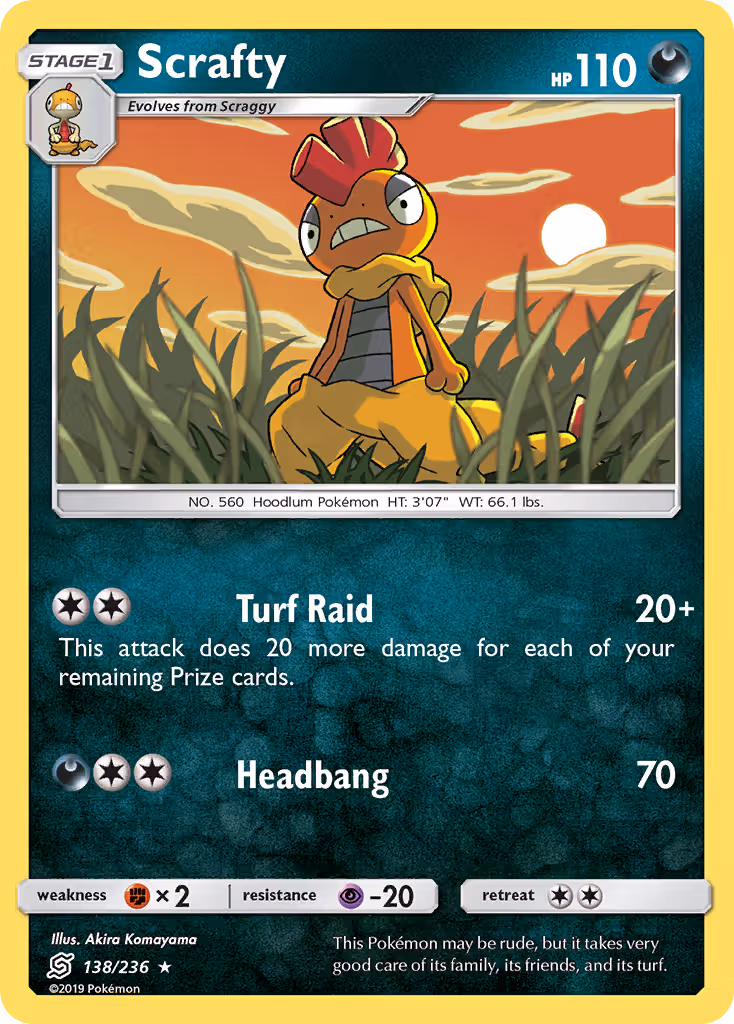 Scrafty 138/236 Pokemon card