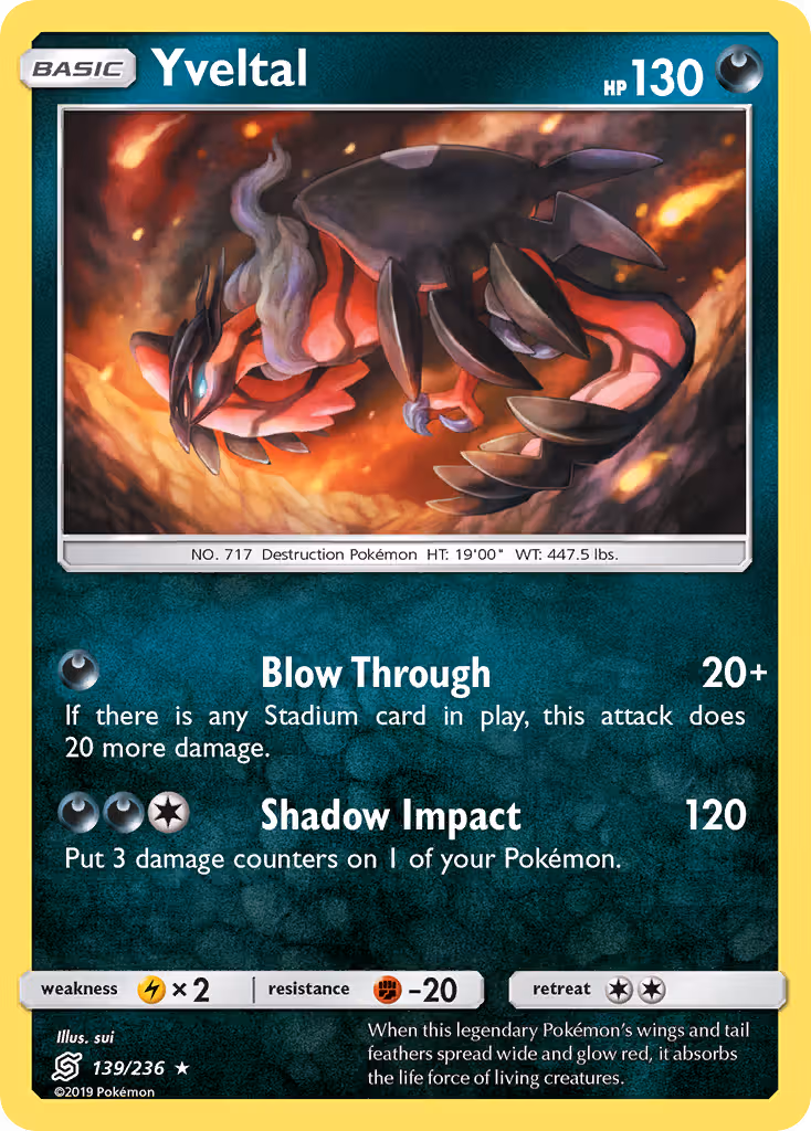Yveltal 139/236 Pokemon card