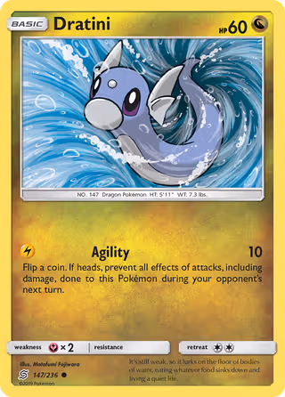 Dratini 147/236 Pokemon card