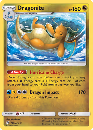 Dragonite 151/236 Pokemon card