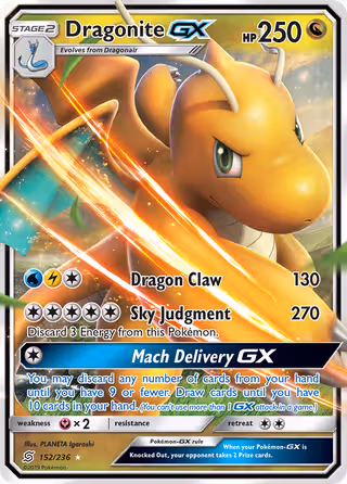 Dragonite GX 152/236 Pokemon card