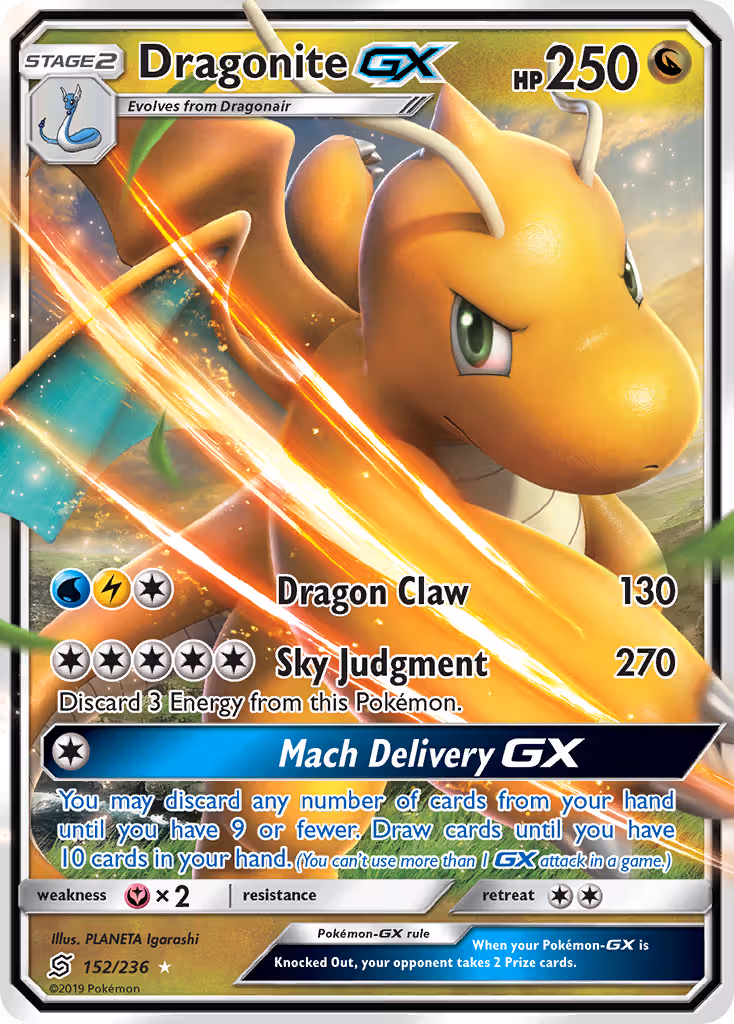 Dragonite GX 152/236 Pokemon card