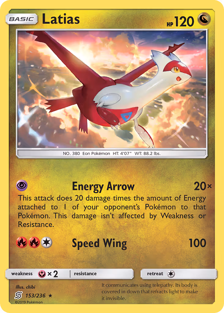 Latias 153/236 Pokemon card
