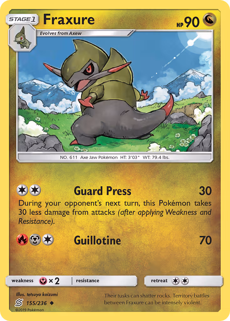 Fraxure 155/236 Pokemon card