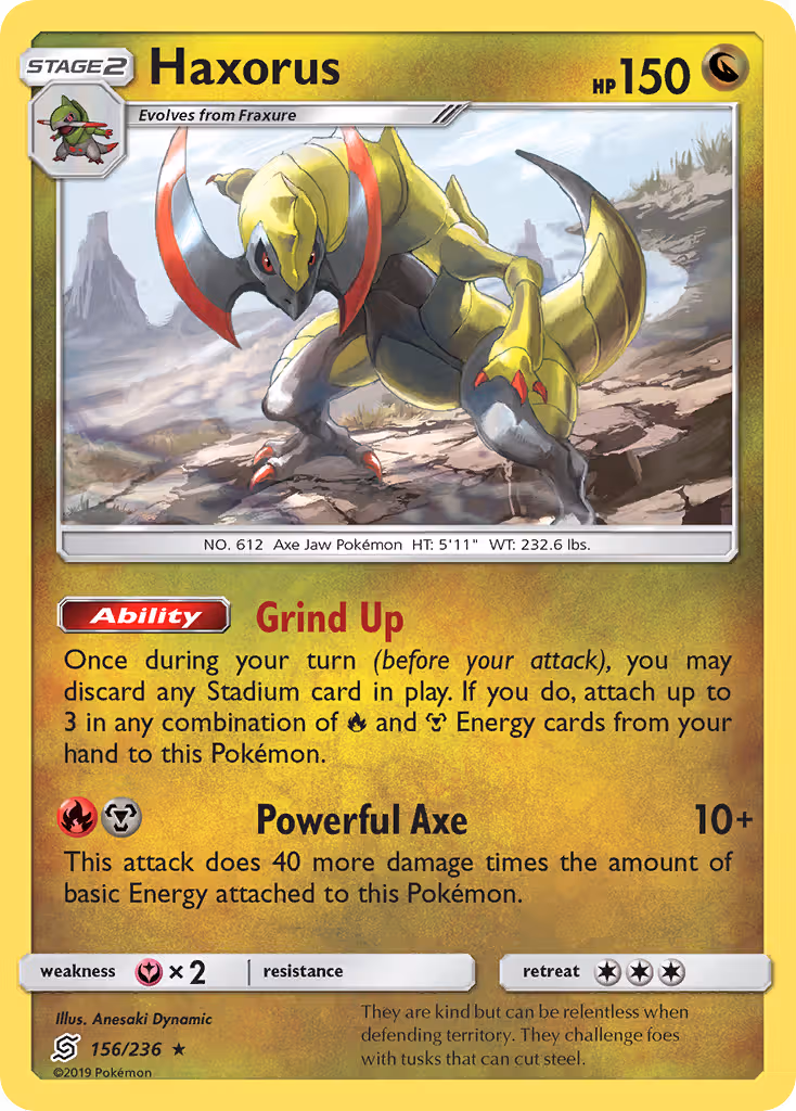 Haxorus 156/236 Pokemon card
