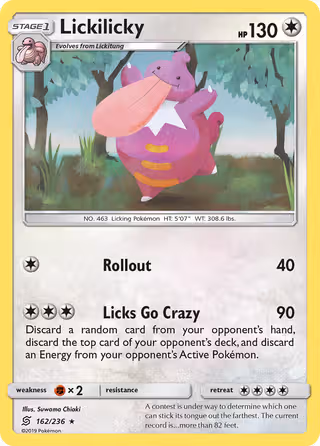 Lickilicky 162/236 Pokemon card