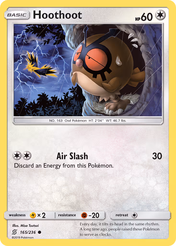 Hoothoot 165/236 Pokemon card