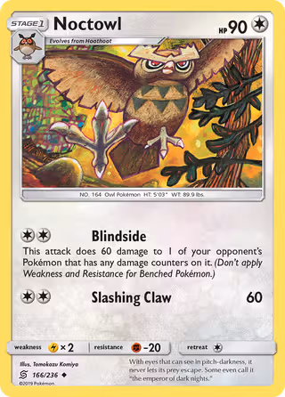 Noctowl 166/236 Pokemon card